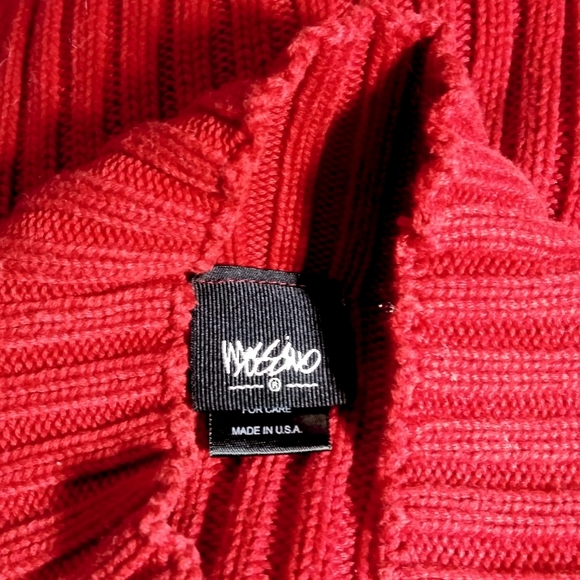 MOSSIMO RED RIBBED COTTON MOCK CREW LNG SLV TOP - Picture 4 of 4